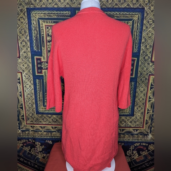 Belford 100% Pima Cotton Coral Cardigan Size Small - Picture 3 of 9
